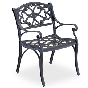 bowery hill traditional black aluminum outdoor chair pair