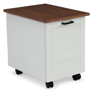 bowery hill traditional white wood mobile file cabinet
