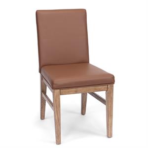 bowery hill modern brown wood dining chair