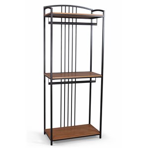 bowery hill traditional modern brown wood closet wall hanging unit