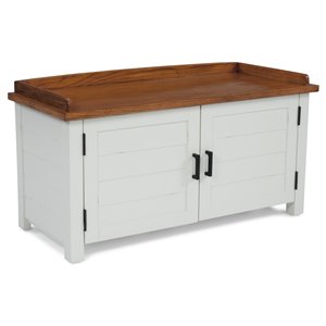 bowery hill traditional white wood storage bench