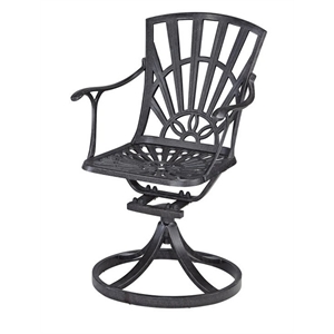 bowery hill traditional charcoal aluminum outdoor swivel rocking chair