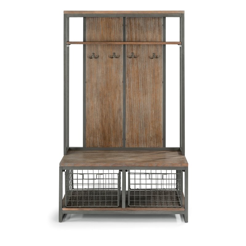 Bowery Hill Transitional Gray Wood Hall Tree