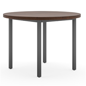bowery hill contemporary brown wood round dining table