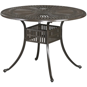 bowery hill traditional brown aluminum outdoor dining table