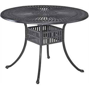 bowery hill traditional gray aluminum outdoor dining table