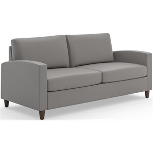 bowery hill contemporary gray fabric sofa