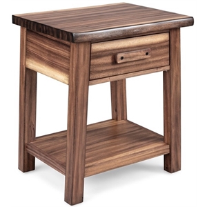 bowery hill farmhouse wood live edge brown wood nightstand