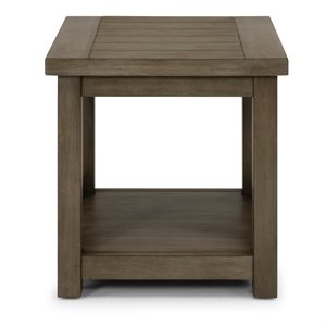 bowery hill farmhouse wood end table in gray