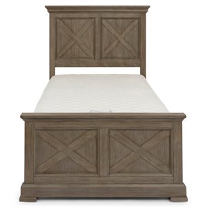 bowery hill farmhouse wood twin bed in gray