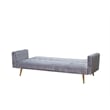 Bowery Hill Modern Velvet Convertible Sofa in Light Gray