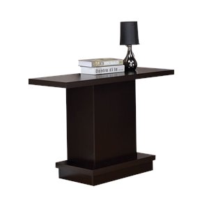 bowery hill modern pedestal console table in cappuccino