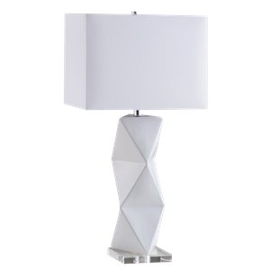 bowery hill contemporary ceramic table lamp in white