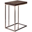 Bowery Hill Contemporary Wood Top Side Table in Chestnut and Chocolate Chrome