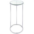 Bowery Hill Contemporary Oval Glass Top Side Table in Chrome