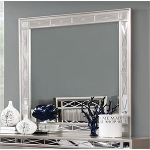 bowery hill beveled mirror in silver