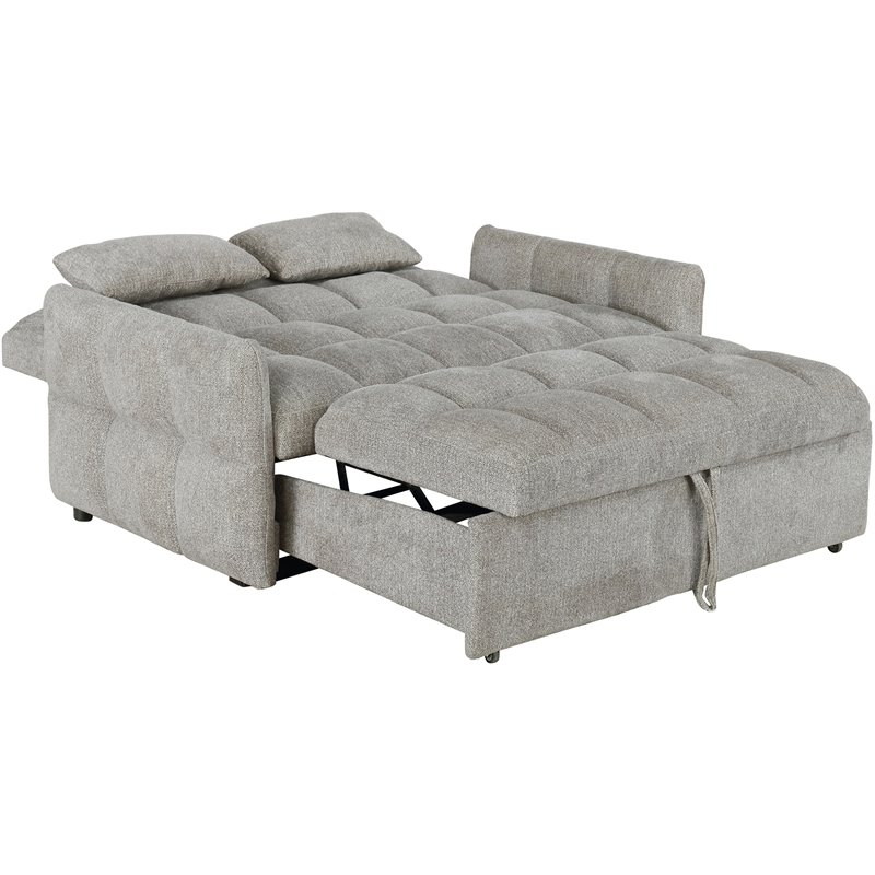 Bowery Hill Modern Tufted Sleeper Sofa Bed in Beige