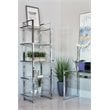 Bowery Hill 5 Tier Glass Shelf Bookcase in Chrome