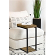 Bowery Hill Contemporary C-Shape Snack Table in Black and Antique Nutmeg