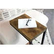 Bowery Hill Contemporary C-Shape Snack Table in Black and Antique Nutmeg