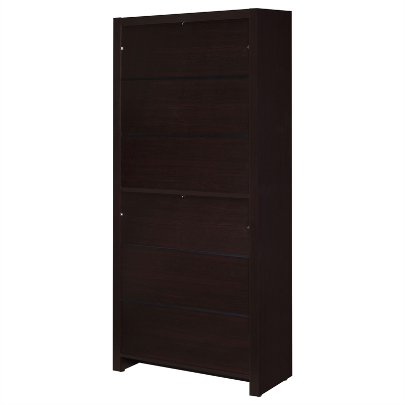 Bowery Hill Modern 4 Shelf Bookcase with Storage Drawer in Cappucino