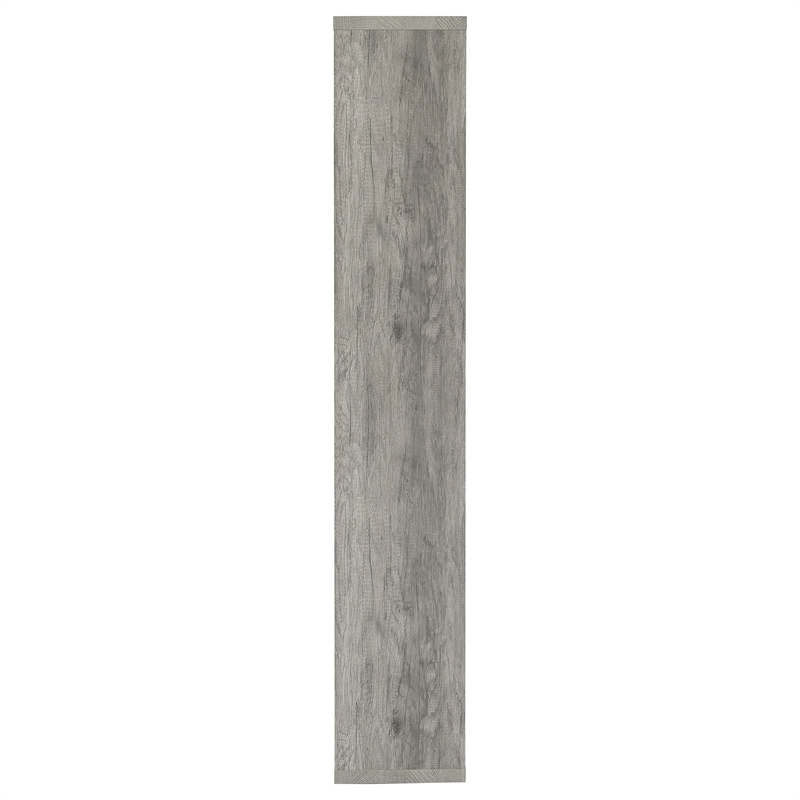 Bowery Hill Traditional Tall Spacious Wooden Bookcase in Gray Driftwood