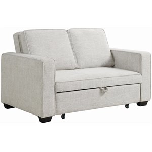 bowery hill contemporary upholstered sleeper sofa bed in beige