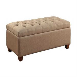 bowery hill contemporary tufted storage bench in taupe