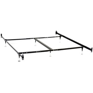 Bowery Hill Contemporary Queen King Metal Bed Frame in Black