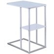 Bowery Hill Contemporary Glass Top Side Table in White and Chrome
