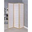 Bowery Hill Traditional Three Panel Screen Room Divider in Natural