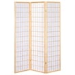Bowery Hill Traditional Three Panel Screen Room Divider in Natural