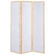 Bowery Hill Traditional Three Panel Screen Room Divider in Natural
