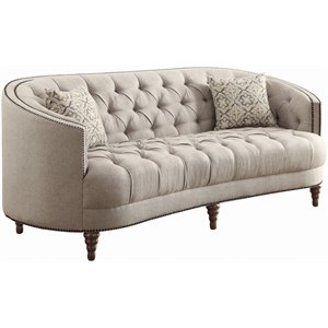 bowery hill traditional sloped arm upholstered sofa in gray