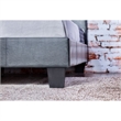 Bowery Hill Modern Faux Leather/Wood King Platform Bed in Gray