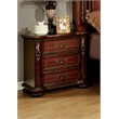 Bowery Hill 3 Drawers Traditional Solid Wood Nightstand in Brown Cherry