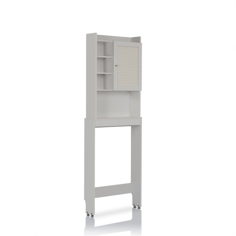 Bowery Hill Modern Wood Bathroom Space Saving Cabinet in White
