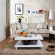 Bowery Hill Wood Square Coffee Table with Storage in Walnut