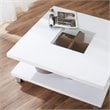 Bowery Hill Wood Square Coffee Table with Storage in Walnut