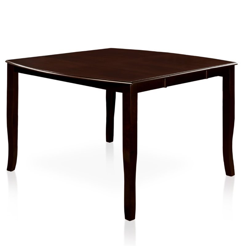 Bowery Hill Transitional Wood Expandable Counter Dining Table in Espresso