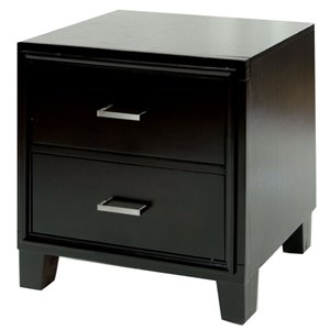bowery hill transitional solid wood 2-drawer nightstand in espresso