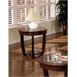 Bowery Hill End Table Round in Glass Top and Solid Wood - Cherry