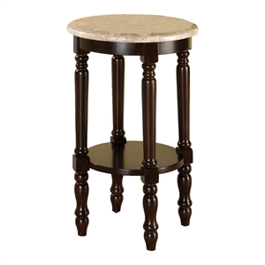 bowery hill traditional wood round end table in dark cherry