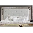 Bowery Hill Contemporary Wood Queen Tufted Panel Bed in Gold