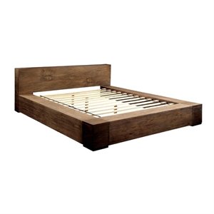 bowery hill industrial wood platform king bed in natural