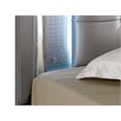 Bowery Hill Contemporary Wood King LED Panel Bed with Mirror Trim in Silver