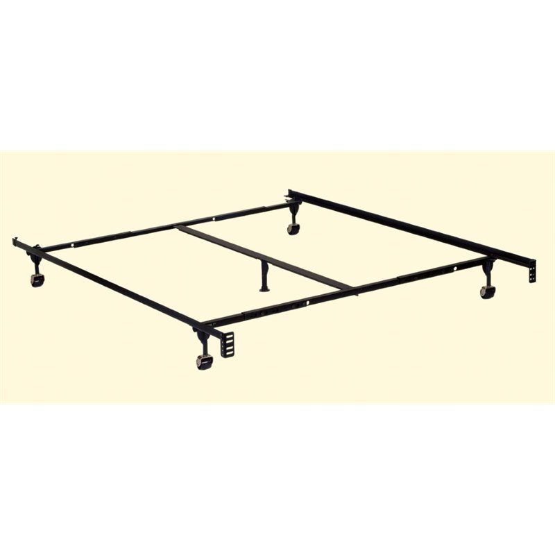 Bowery Hill Modern Metal Adjustable Full/Queen Bed Frame in Black