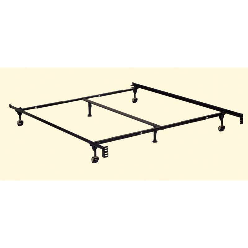Bowery Hill Modern Metal Adjustable Queen/King Bed Frame in Black
