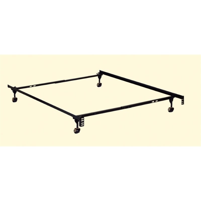 Bowery Hill Modern Metal Adjustable Twin/Full Bed Frame in Black