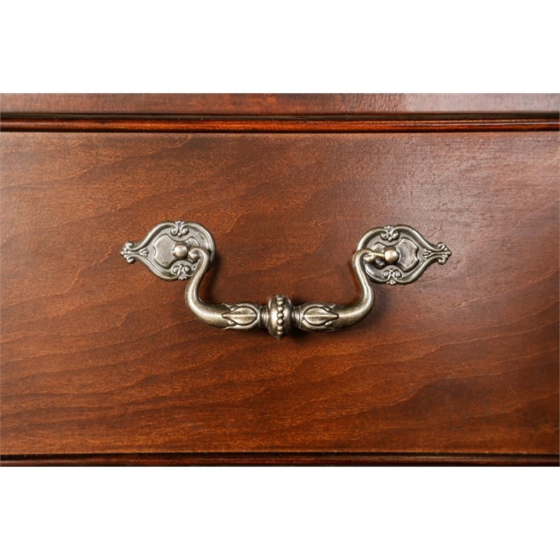 Bowery Hill 5 Drawers Traditional Solid Wood Chest in Cherry